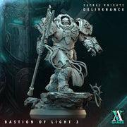 Sci-Fi Miniature Space Knight, Bastion of Light | 28mm,32mm, 54mm, 75mm,100mm Scales | Resin Mini | Archvillain Games - Only-Games