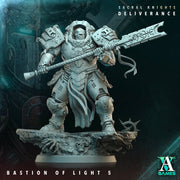 Sci-Fi Miniature Space Knight, Bastion of Light | 28mm,32mm, 54mm, 75mm,100mm Scales | Resin Mini | Archvillain Games - Only-Games