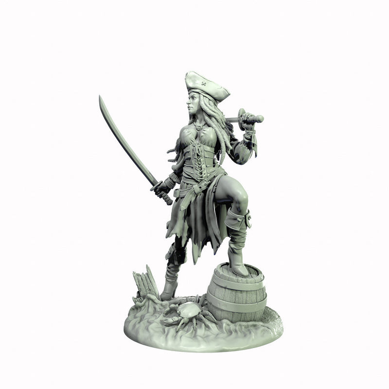 Human Female Pirate, Swashbuckler Rogue, Thief PC NPC Miniature NSFW Topless & Nude versions | 28mm,32mm,54mm,75mm,100mm Scales |DnD 5e - Only-Games