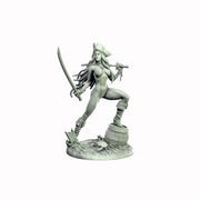 Human Female Pirate, Swashbuckler Rogue, Thief PC NPC Miniature NSFW Topless & Nude versions | 28mm,32mm,54mm,75mm,100mm Scales |DnD 5e - Only-Games