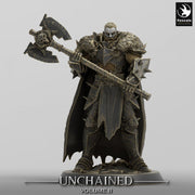 Fighter, Ranger w/ Big Axe, Oathbreaker Paladin,  Unpainted Miniature| 28mm, 32mm,54mm,75mm,100mm Scales |Dungeons and Dragons Pathfinder - Only-Games