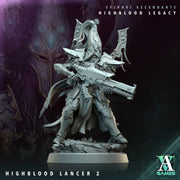 Sci-Fi Miniature Space Elf, Highblood Lancer  | 28mm,32mm, 54mm, 75mm,100mm Scales | Resin Mini | Archvillain Games - Only-Games