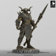 Fighter, Ranger Spear Polearm Master, Oathbreaker Paladin, DnD Unpainted Miniature| 28mm, 32mm,54mm,75mm,100mm Scales | Dungeons & Dragons - Only-Games