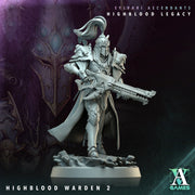 Sci-Fi Miniature Space Elf, Highblood Warden  | 28mm,32mm, 54mm, 75mm,100mm Scales | Resin Mini | Archvillain Games - Only-Games