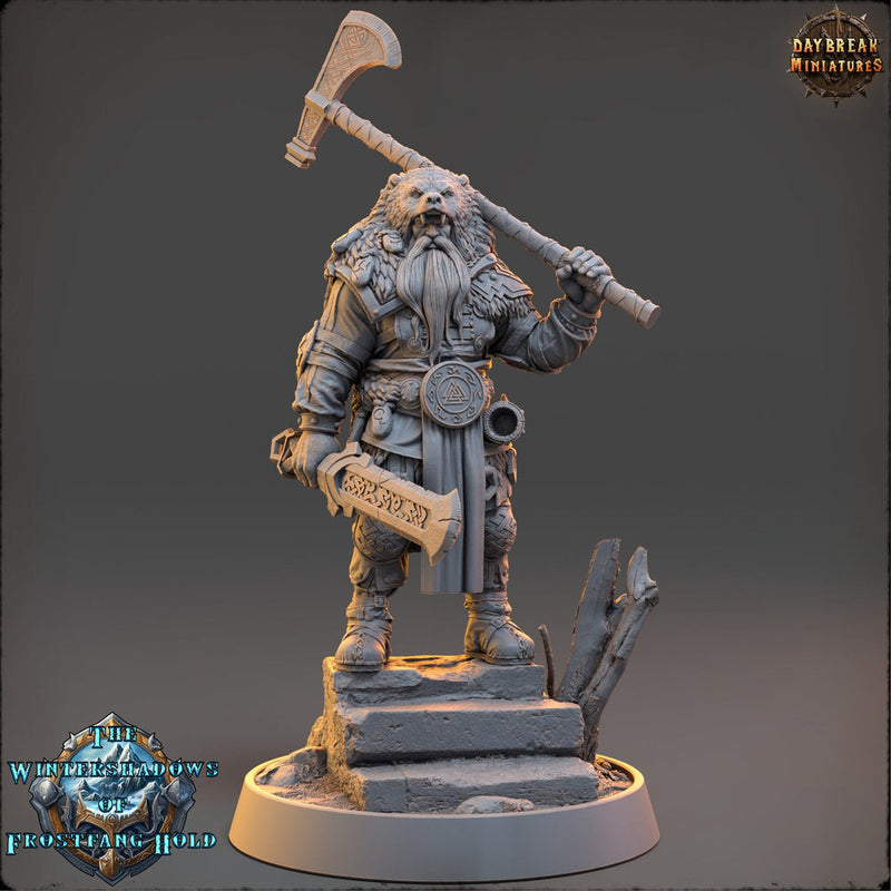 Viking Human Ranger Fighter Axe & Sword PC NPC | 28mm,32mm,54mm,75mm, 100mm Scales | Dungeons and Dragons | Pathfinder | Daybreak Miniatures - Only-Games
