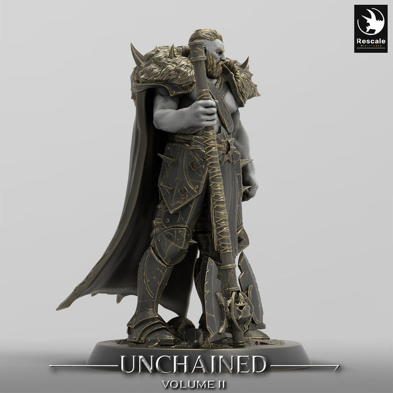 Barbarian Human / Goliath, Ranger,Fighter, with Big Axe, DnD Unpainted Miniature| 28mm, 32mm,54mm,75mm,100mm Scales | Dungeons & Dragons - Only-Games