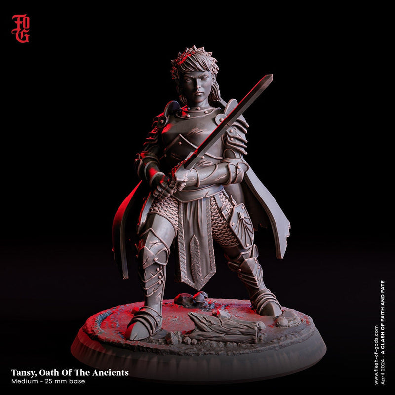 Halfling Paladin Oath of the Ancients, Fighter PC / NPC Resin Figure | 28mm, 32mm,54mm75mm,100mm Scales | D&D 5e Pathfinder | Flesh of Gods - Only-Games