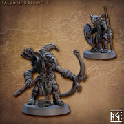Goblin Fighter  Bow, Spear and Shield  | 28mm, 32mm Scale, 54 tall, 75 tall Resin Miniature | Dungeons and Dragons | Artisan Guild - Only-Games