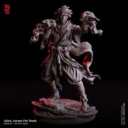 Human Monk PC / NPC DnD 5e | 28mm, 32mm, 54mm, 75mm, 100mm Scale Resin Miniature | Dungeons and Dragons | Flesh of Gods - Only-Games