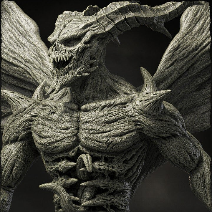 Greater Devil Prime Evil, Demon Lord, Unpainted Miniature | 28mm ,32mm, 54mm, 75mm Scale | Pathfinder | DnD 5E | Dungeons & Dragons 5e - Only-Games
