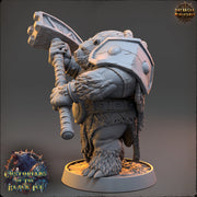 BearFolk Fighter Werebear Humanoid  Scales: 28mm, 32mm,54mm,75mm,100mm | D&D 5e | Dungeons and Dragons | Pathfinder | Daybreak Miniatures - Only-Games