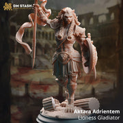 Female Leonin LionFolk Tabaxi Fighter Ranger Unpainted | 28mm,32mm,54mm,75mm,100mm Scale | Resin Dungeons and Dragons D&D 5e  | Pathfinder | - Only-Games