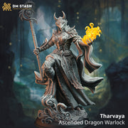 Dragonborn Wizard Sorcerer Warlock | Miniature | 28mm, 32mm, 54mm, 75mm, 100mm Scales | Pathfinder Figure | DnD | Figurine unpainted | - Only-Games