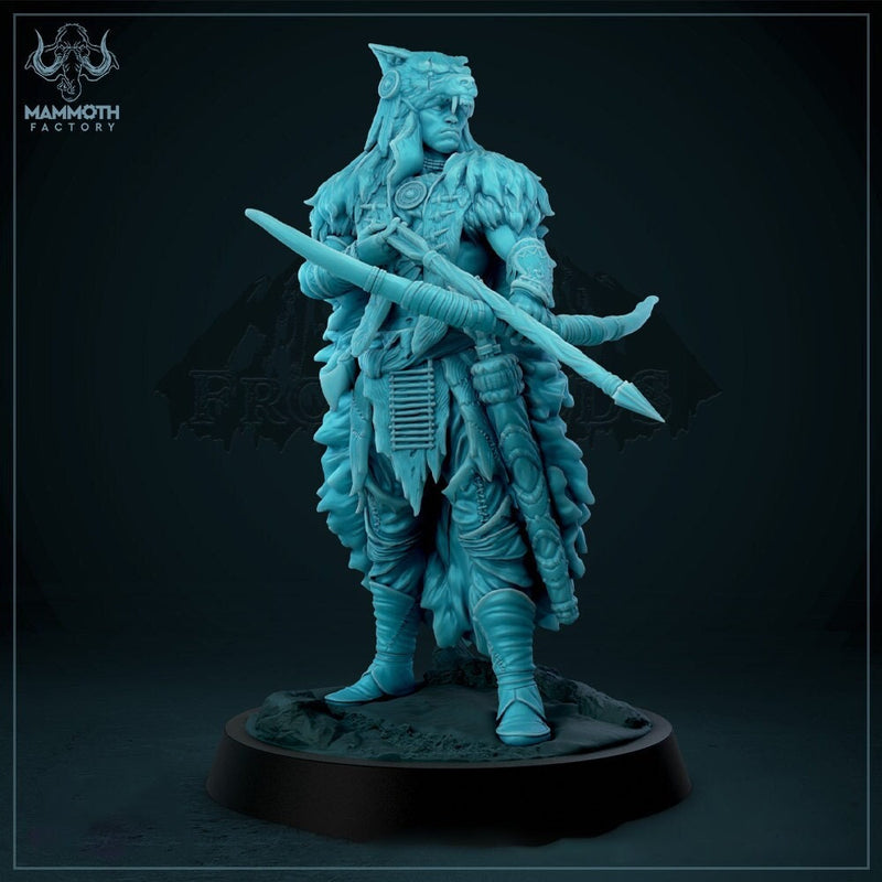 Human Beastmaster Ranger Fighter PC / NPC Unpainted | 28mm,32mm,54mm,75mm,100mm Scale | Resin Dungeons and Dragons D&D 5e  | Pathfinder | - Only-Games