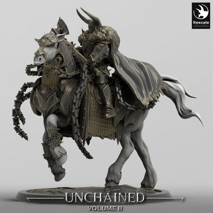 Chaos Knight Mounted on Horse Great Axe , Oathbreaker Paladin |  Dungeons and Dragons 5e  | 28mm,32mm,54mm,75mm Scale | Pathfinder - Only-Games