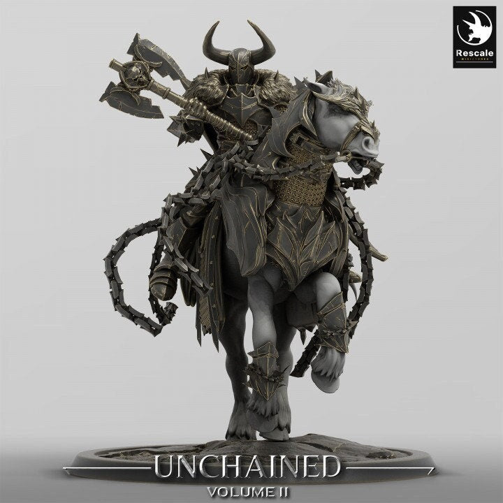 Chaos Knight Mounted on Horse Great Axe , Oathbreaker Paladin |  Dungeons and Dragons 5e  | 28mm,32mm,54mm,75mm Scale | Pathfinder - Only-Games