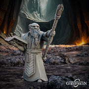 Dwarf Wizard Miniatures | Spell Caster | Dungeons and Dragons | 28mm,32mm,54mm, 75mm, 100mm Scales | Pathfinder | Figure for Painting| - Only-Games