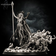 Female Elf Arch Druid, PC / NPC Miniature | 28mm, 32mm, 54mm,75mm, 100mm Scales | Pathfinder Figure | DnD 5e | Figurine unpainted | - Only-Games