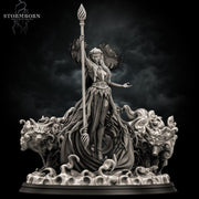 Female Elf Arch Druid, PC / NPC Miniature | 28mm, 32mm, 54mm,75mm, 100mm Scales | Pathfinder Figure | DnD 5e | Figurine unpainted | - Only-Games