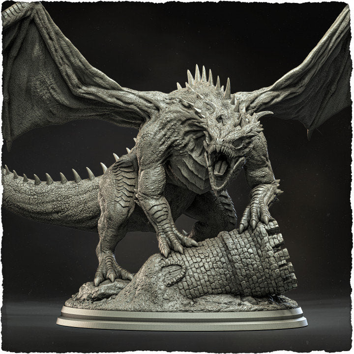 Chromatic Green Dragon (4 sizes) D&D  Miniature |  250mm Long,  250mm Wing Span | Resin Dragon Statue | Figurine | Dungeons and Dragons 5e - Only-Games