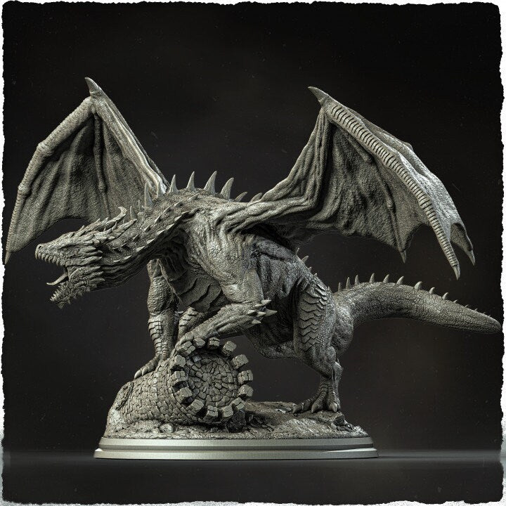 Chromatic Green Dragon (4 sizes) D&D  Miniature |  250mm Long,  250mm Wing Span | Resin Dragon Statue | Figurine | Dungeons and Dragons 5e - Only-Games