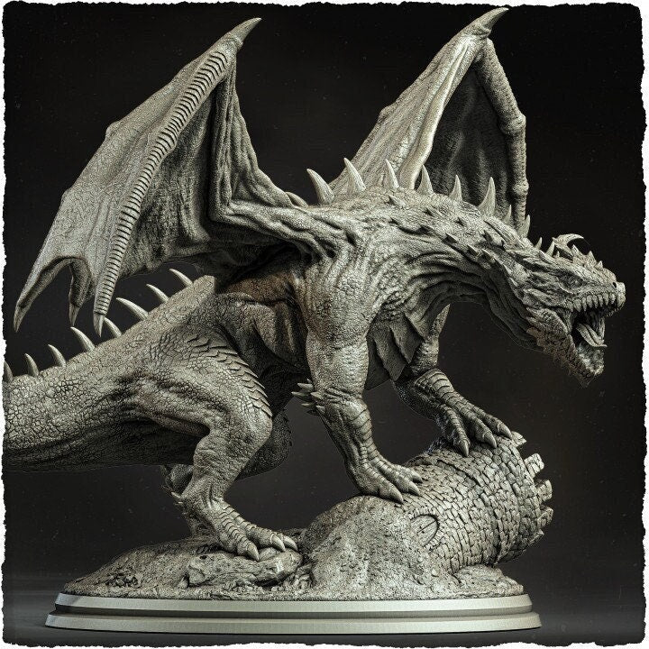 Chromatic Green Dragon (4 sizes) D&D  Miniature |  250mm Long,  250mm Wing Span | Resin Dragon Statue | Figurine | Dungeons and Dragons 5e - Only-Games