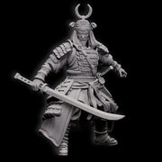 Human Fighter Samurai Kensa with Katana & Armor | DnD Miniature 5 Sizes /Scale / unpainted - Only-Games