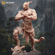 Dragonborn Monk, Fighter Pugilist PC NPC Miniature | 28mm, 32mm, 54mm, 75mm, 100mm Scales | Pathfinder Figure DnD | DM Stash | - Only-Games