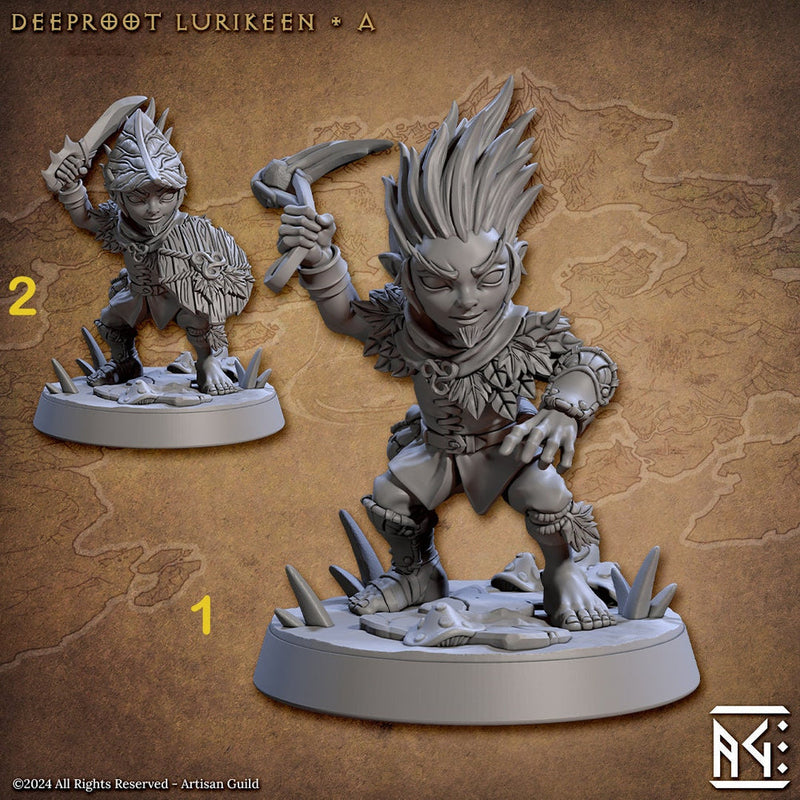Halfling Gnome  Sling, Sword and Shield  | 28mm, 32mm, 54mm, 75mm Scale Resin Miniature | Dungeons and Dragons | Artisan Guild - Only-Games