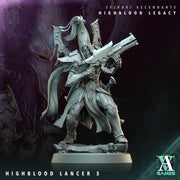 Sci-Fi Miniature Space Elf, Highblood Lancer  | 28mm,32mm, 54mm, 75mm,100mm Scales | Resin Mini | Archvillain Games - Only-Games