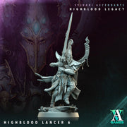 Sci-Fi Miniature Space Elf, Highblood Lancer  | 28mm,32mm, 54mm, 75mm,100mm Scales | Resin Mini | Archvillain Games - Only-Games
