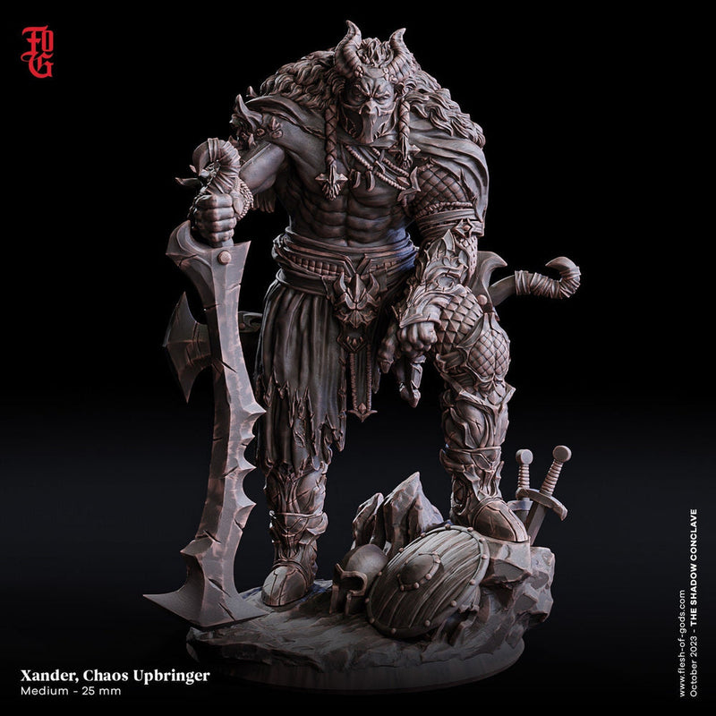 Tiefling Barbarian Fighter Dual Swords D&D 5e | Scales: 28mm, 32mm ,54mm, 75mm,100mm | Dungeons and Dragons | Pathfinder | Flesh of Gods - Only-Games