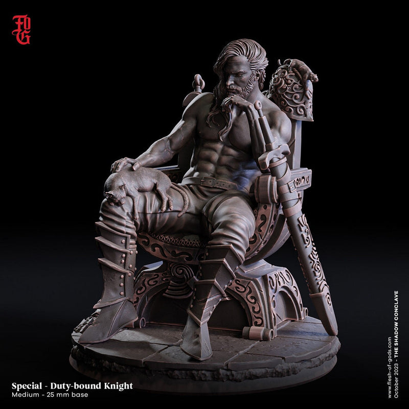 Duty bound Knight, Fighter Short Rest D&D 5e | Scales: 28mm, 32mm ,54mm, 75mm,100mm | Dungeons and Dragons | Pathfinder | Flesh of Gods - Only-Games