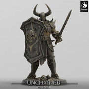 Oathbreaker Paladin, Fighter,Soldier Sword and Shield, DnD Unpainted Miniature| 28mm, 32mm,54mm,75mm,100mm Scales | Dungeons & Dragons - Only-Games