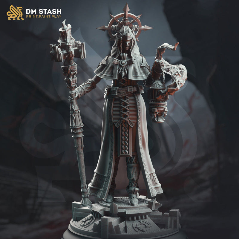 Female Cleric Twilight Domain, Wizard Miniature | 28mm, 32mm,54mm,75mm, 100mm Scales | Dungeons and Dragons Pathfinder | DM Stash - Only-Games