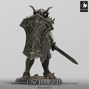 Oathbreaker Paladin, Fighter,Soldier Sword and Shield, DnD Unpainted Miniature| 28mm, 32mm,54mm,75mm,100mm Scales | Dungeons & Dragons - Only-Games