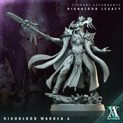 Sci-Fi Miniature Space Elf, Highblood Warden  | 28mm,32mm, 54mm, 75mm,100mm Scales | Resin Mini | Archvillain Games - Only-Games