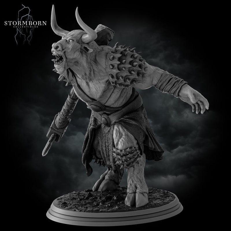 Minotaur Warrior War Chief | Scales: 28mm,32mm,54mm,75mm,100mm | D&D 5e Megaboss | Dungeons and Dragons | Pathfinder | Daybreak Miniatures - Only-Games