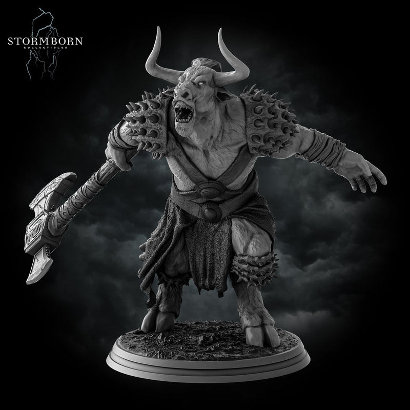 Minotaur Warrior War Chief | Scales: 28mm,32mm,54mm,75mm,100mm | D&D 5e Megaboss | Dungeons and Dragons | Pathfinder | Daybreak Miniatures - Only-Games