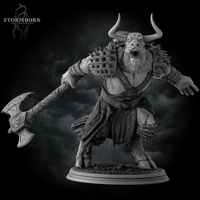 Minotaur Warrior War Chief | Scales: 28mm,32mm,54mm,75mm,100mm | D&D 5e Megaboss | Dungeons and Dragons | Pathfinder | Daybreak Miniatures - Only-Games
