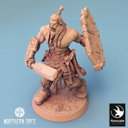 Orc Fighter Barbarian Warcry Sword and Shield, Half-Orc | Scales: 28mm,32mm , 54mm,75mm,100mm  Megaboss | Dungeons & Dragons 5e | Pathfinder - Only-Games