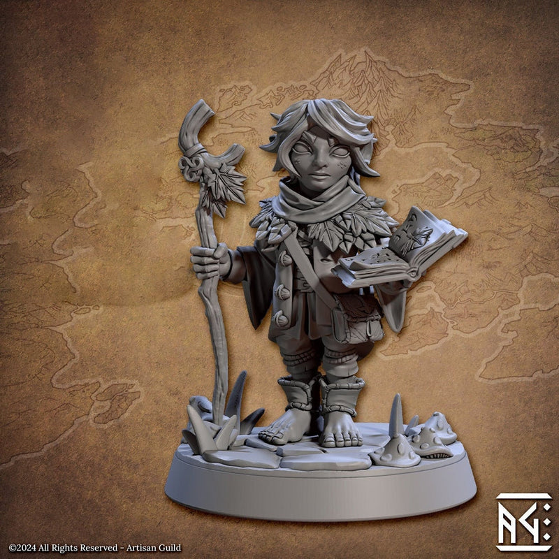 Halfling Gnome Druid Wizard Adventurer PC NPC | Resin Miniature | Dungeons & Dragons | 4 Sizes /Scales - Only-Games