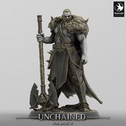 Barbarian Human / Goliath, Ranger,Fighter, with Big Axe, DnD Unpainted Miniature| 28mm, 32mm,54mm,75mm,100mm Scales | Dungeons & Dragons - Only-Games