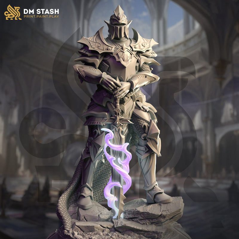 Human Male Paladin, Eldritch Knight Fighter | 28mm, 32mm,54mm, 75mm, 100mm Scales | Dungeons and Dragons | Pathfinder | DM Stash - Only-Games