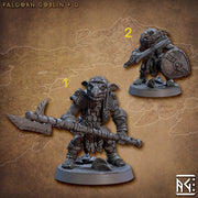Goblin Fighter Sword and Shield, Goblin polearm  | 28mm, 32mm Scale, 54 tall, 75 tall Resin Miniature | Dungeons and Dragons | Artisan Guild - Only-Games