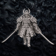 Fighter Battle Master, Samurai, Two Katanas & Armor | DnD Miniature 28mm,32mm,54mm, 75mm,100mm Scale Pathfinder Figure/ DnD mini unpainted - Only-Games
