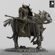 Chaos Knight Mounted on Horse Spear , Oathbreaker Paladin |  Dungeons and Dragons 5e  | 28mm,32mm,54mm,75mm Scale | Pathfinder - Only-Games