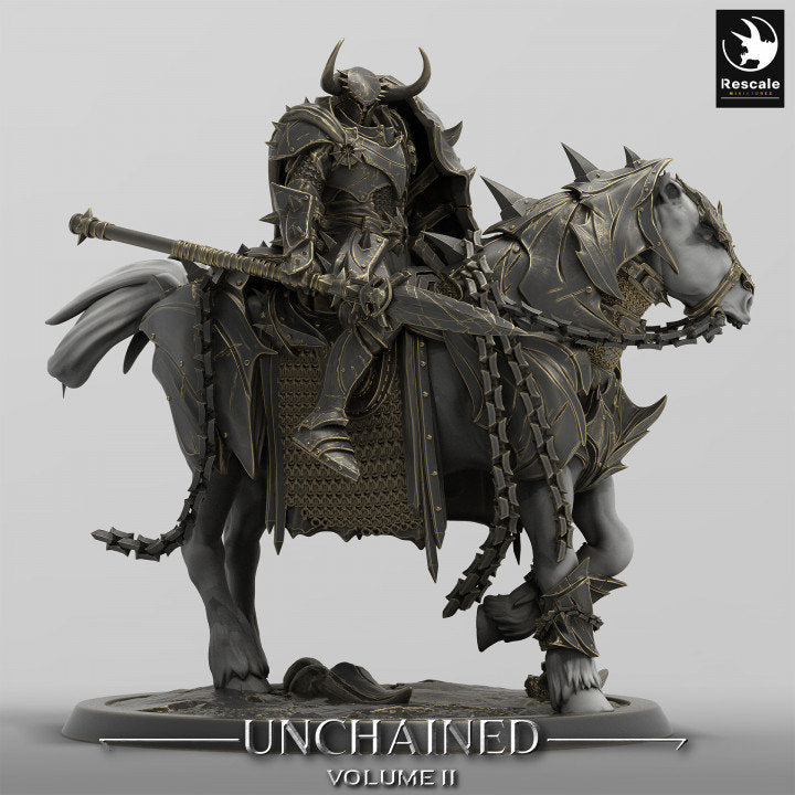 Chaos Knight Mounted on Horse Spear , Oathbreaker Paladin |  Dungeons and Dragons 5e  | 28mm,32mm,54mm,75mm Scale | Pathfinder - Only-Games