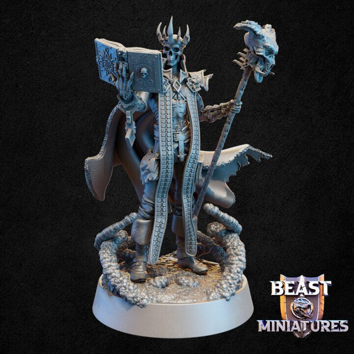 Undead Lich, Arch-Lich Monster Miniature | 28mm,32mm,54mm,75mm,100mm Scales | Dungeons and Dragons Pathfinder | DnD 5e gift idea, RPG figure - Only-Games