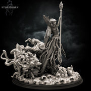 Female Elf Arch Druid, PC / NPC Miniature | 28mm, 32mm, 54mm,75mm, 100mm Scales | Pathfinder Figure | DnD 5e | Figurine unpainted | - Only-Games